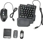Half Hand Gaming Keyboard and Mouse Combo, 4 in 1 Mobile Game Combo Pack, One Handed Gaming Keyboard & Mouse Converter & Phone Stand, Gamepad Controller
