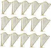 MUELODSIC Unique Mini Musical Instrument Ornaments 15pcs Harp for Christmas Tree Decor