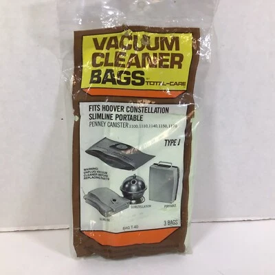 Vintage Total Care Vacuum Cleaner Bags Type J Hoover Canister Constellation NEW