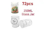 72x Small Glass Heart Jars 250ML Storage Container Decor Spice Bottle Kitchen