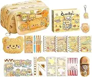 Générique Pen Pouch, Makeup Bag, Aesthetic Pen Holder with Wide Opening Mouth, Multipurpose Stationery Holder Case for Kids, Teen, Girls, Boys, Men, Women, 8.2 x 3.5 x 4.1 inches, Butter Bear Set, Se
