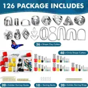 126PCS Polymer Clay Cutters Set Earring Making Mold Cutters For DIY Craft Gift