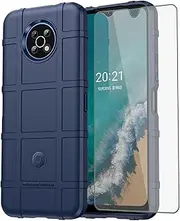 [Asuwish] Phone Case for Nokia G50 5G with Tempered Glass Screen Protector Cover and Slim Thin Hard Mobile Film Rugged Protection Full Body Cell Accessories Protective NokiaG50 G 50 50G Women Men Blue