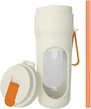 POATOW Portable Blender Cup,450ml Multi-Function Blender with Ice-Crushing,Strong Cutting Power with 12 Blades, USB-C Rechargeable,Fruit Veggie Juicer Cup for Home, Sport,Office,Camping (Orange)
