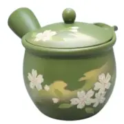 Teapot Kyusu Tokoname - AKIRA - Green - 550 ml/cc - Stainless Infuser - Sakura