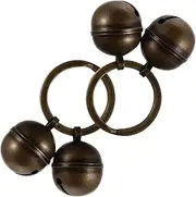 PEPLAYTAL 2Sets Retro Copper Pet Collar Bells with Keychain Loud DIY Accessories for Cats and Dogs for Decoration and Gifting Ring Included