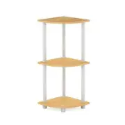 Turn-N-Tube 3-Tier Corner Display Rack 3-Tier Round Tube Beech/White