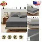 100% Organic Cotton King Fitted Sheet - Lightweight, Breathable Crisp Percale
