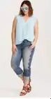 Torrid 00 NWT Light Blue Harper Georgette Sleeveless Pullover Blouse