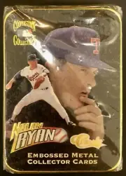1995 Nolan Ryan Embossed Metal Cards Cooperstown Collection Set Sealed Tin !!