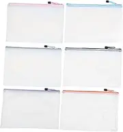 Angoily 24pcs Mesh Zipper Pouches Document Organizers for School Travel Office for Toiletries Receipts and Personal Items Light