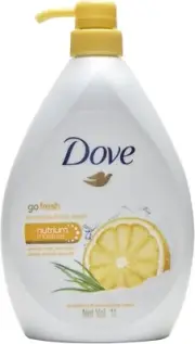 Dove Go Fresh Energize Body Wash Grapefruit & Lemongrass Scent 33.8 Fl Oz New