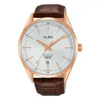 在飛比找momo購物網優惠-【ALBA】送禮首選 石英男錶 皮革錶帶 銀白 防水50米 