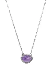Adornia Fine Jewelry Silver 2.00 ct. tw. Amethyst February Birthstone Necklace