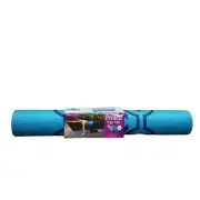 Lotus Printed Yoga Mat Blue Textured Lightweight Durable Cushioned Support 3mm