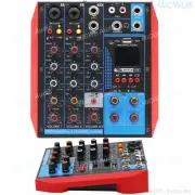 Pro 4 Channel USB Sound Card Mixer Bluetooth PC Laptop Live Mixing Console 48V