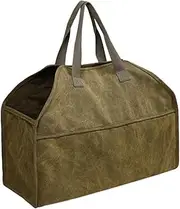 PERSELOSO 2 Pcs Firewood Storage Bag Large Canvas Tote Logs Tote Holder Camping Utensil Bag Easy to Carry Firewood Carrier