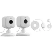 Blink Mini 2 Outdoor Camera - White - 2 Pack - HD 1080p - Two Way Audio - Motion [WhiteMini2pk + Outdoor Adapter]