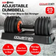 Powertrain GEN2 Pro Adjustable Dumbbell Weights Exercise Home Gym - 25kg