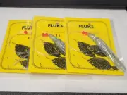 3 NJ Hand Tied English Hook W/SILVER SQUID+DROPPER Fluke/Summer Flounder Rigs