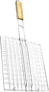 GALPADA 1pc Stainless Steel BBQ Grill Rack Durable Barbecue Wire Mesh Basket for Outdoor Grilling Ergonomic Handle Portable Design for Easy Use BBQ Accessory