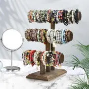 3 Tier Wooden Bracelet Holder, Bangle Watch Necklace Display Storage Jewelry Hol