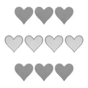 Hearts Patches Grey Iron-On Patch Sew Embroidered 2.8 x 2.68 Inch 10Pcs