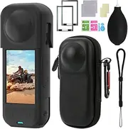 Screen Protector Film(2 Pack)+Lens Cap+Storage Bag + High fiber density+Silicone Gas blowing for Insta360 X5/insta360 X4 Accessories, Insta 360 X5/insta 360 X4 Tempered Glass LCD Display Film, Ultra
