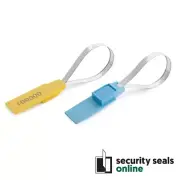 Barcoded Yellow Metal Strip Security Seals for Cargo Shipping Container, 100pcs