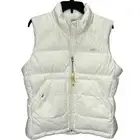 Adidas Womens Helionic White Down Puffer Vest Full Zip Size L Dupont Lining New