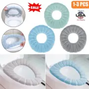 1-3PCS Winter Toilet Lid Soft Thick Cushion Heater can be Cleaned and Stretched