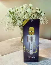 Wireless Bluetooth Karaoke Glod Microphone for MIANOVA Machine Nova-20KK SEALED
