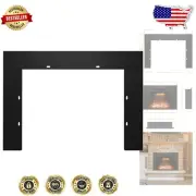 DIY 36-Inch Electric Fireplace Trim Kit with Flame Effect - Black Metal Elegance