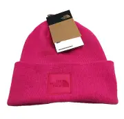 THE NORTH FACE Unisex Knit Cuffed Big Box Beanie Hat Pink One Size NWT