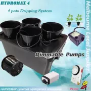 Hydroponics 4 Pots 50L Bubble Water Dripping Grow System Timer Water Air Pump