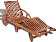 Sun Lounger, Outdoor Sun Lounge Patio Chaise Lounge Reclining Chair Recliner Chair Sun Lounger Solid Acacia Wood