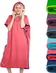 Towel Poncho for Adults | Change Robe and Beach Towel in One | Quick-Drying Surf Poncho | Ideal on Surfing & Camping Trips + Sauna, Snorkelling & Beach