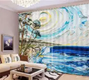The Fantasy Sky Sea 3D Curtain Blockout Photo Printing Curtains Drape Fabric