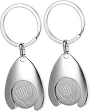 [BUTIFULSIC] 2Pcs Metal Keychain Family Shopping cart Token Shopping cart Keychain car Keychain car Key Chains Portable Trolley Remover Shopping Trolley Token keyrings Coin Decorate