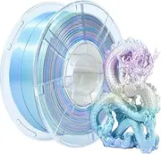 iBOSS 1.75mm Multicolor PLA+ Filament, Rainbow Silk PLA Plus for 1kg (2.2lbs) 3D Printer, 3D PLA Pro Color Change, Fast Color Change 3D Printing Filament, Silk Rainbow Macaron
