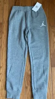 Nike Air Jordan Jumpman Screen Print Logo Joggers Boys Medium Carbon Heather New