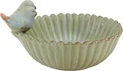 Bird Decor Birdbath Ceramic Bowl Vintage Ceramic Bird Feeder Rustic Bird Bath Chicken Poultry Food Water Dish Retro Water Planter for Decoration Succulent Planter Bowl