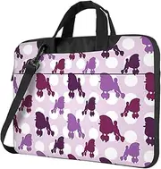 purple Poodle Polka Dot Print Protective Laptop Bag Versatile Bags Computer Case Soft Women Men Unique
