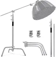 Professional Photography C Stand, 10.5ft Adjustable Light Stand with Boom Arm