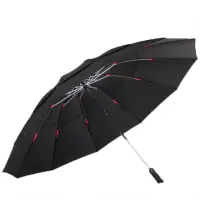 在飛比找momo購物網優惠-【德利生活】140cm超大雙層透氣反向折疊晴雨傘(超大反向傘