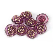 30 Pcs Acrylic Rose Flower Buttons Shirt Buttons Sewing Accessories DIY Crafts