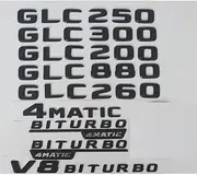 NCKNVGZBZZ Flat Matte Black Trunk Letters Badges Emblems Sticker for X253 X254 GLC220 GLC250 GLC350 GLC400 V8 BITURBO 4MATIC (GLC350,Matte Black) Badge Decals(GLC260)