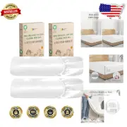 Eco-Friendly Twin XL 2-Pack Fitted Sheets - Soft Organic Cotton, Fade-Resistant