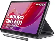 [Lenovo] Tab M11 Tablet 11 inch MediaTek Helio G88 8GB RAM 128GB Expandable to 1TB 4 Speakers WiFi Bluetooth Android 13 Moon Grey with Case and Tab Pen