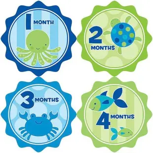 美國 Bumblebee 0-1歲 寶寶月份貼紙─妙衣貼  成長紀錄-海底世界-B015